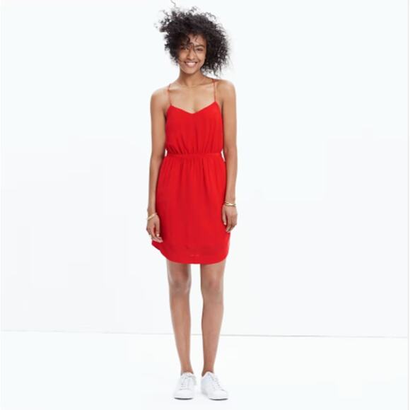 Madewell Silk Starview Cami Mini Dress Red Size 0 - Picture 1 of 14